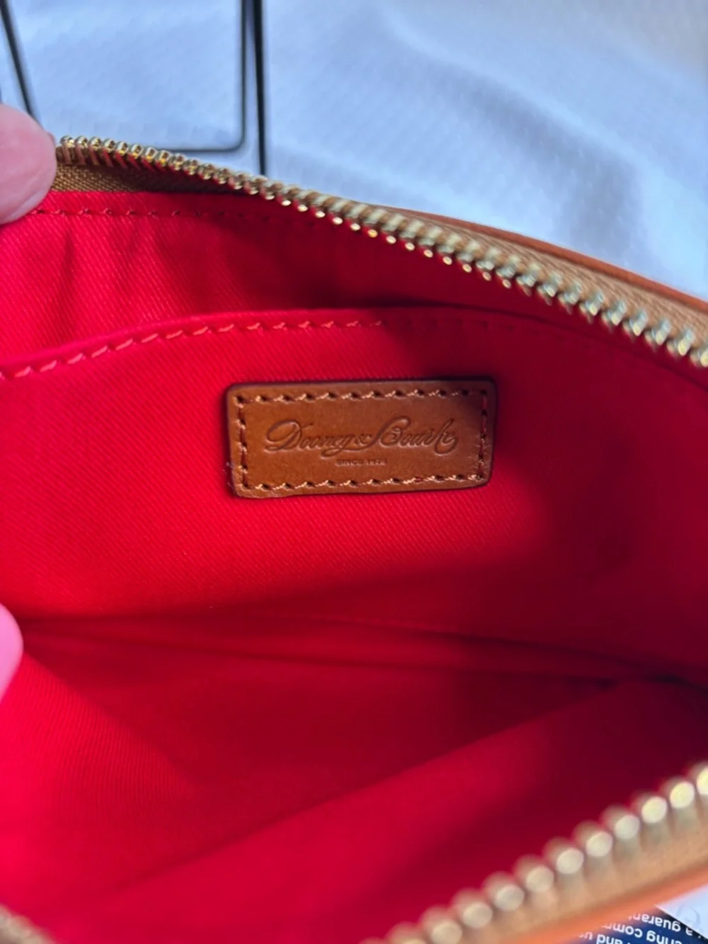 Dooney & Bourke Bordeaux and Black Plaid Bag with Leather Trim NWT - Picture 8 of 9